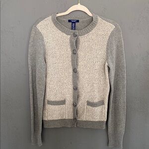 Champs Gray Grey Button Front Cardigan Sweater with Pockets Size Medium